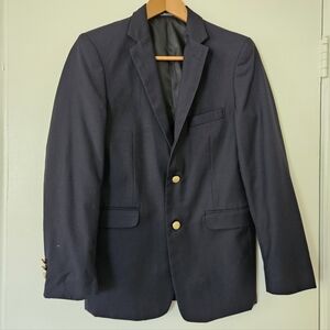 Chaps Boys Navy Blue Gold Button Blazer Size 16 REG Preppy Ivy League Nautical